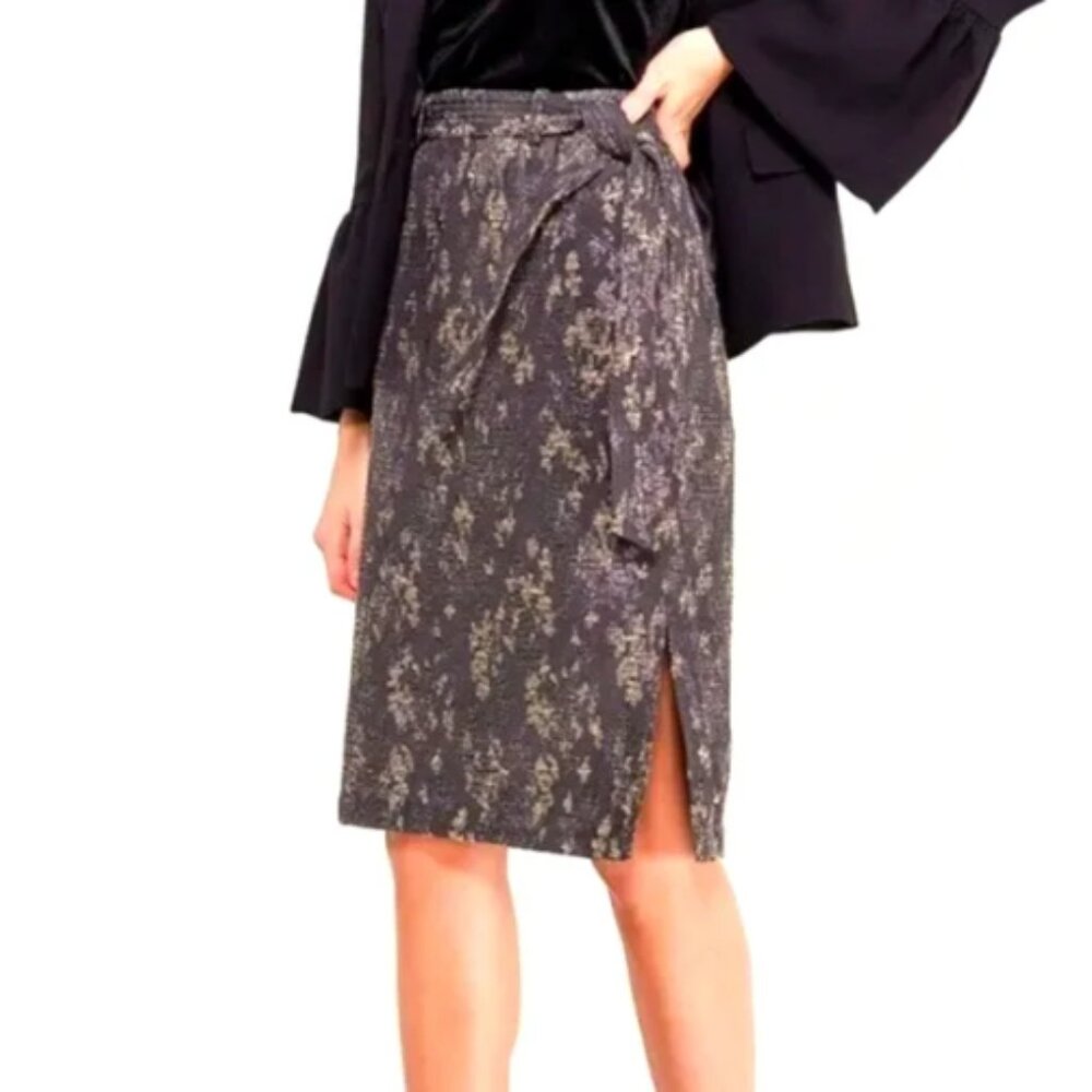 BANANA REPUBLIC ~ Jacquard Belted Pencil Skirt